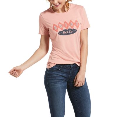 Ariat Desert Motel - T Shirts DonkerRoze Dames - 21552-865